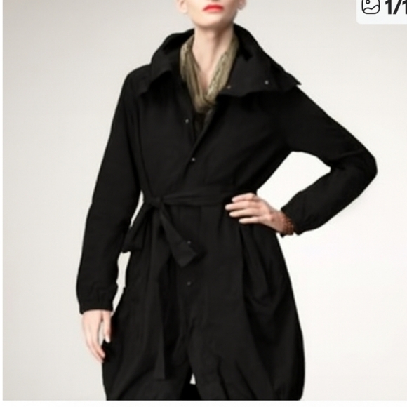 Eileen Fisher Jackets & Blazers - Eileen Fisher | Black Bubble Hemli Trench Coat ⭐️ Host Pick⭐️x 2